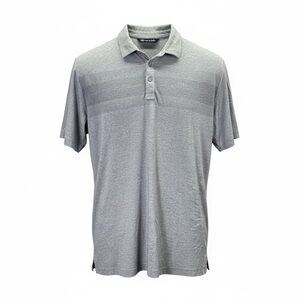Travis Matthew Golf Polo Heathered Stripes Men’s XL Performance Preppy Gray 2581
